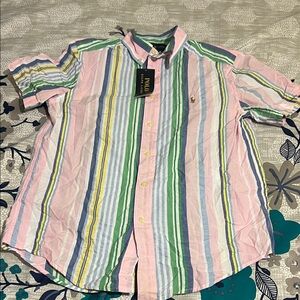 Polo by Ralph Lauren Kids Striped Button Down Shirt - Pink, Green, Blue, Yellow